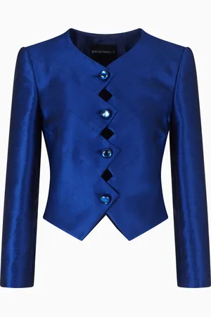 Emporio Armani Giacca con chiusura zig zag in tessuto effetto shantung