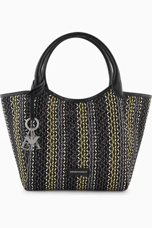 Emporio Armani Shopper in stuoia intrecciata multicolor
