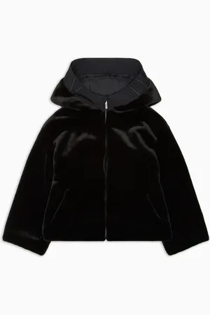Emporio Armani Blouson effetto fur con zip e cappuccio