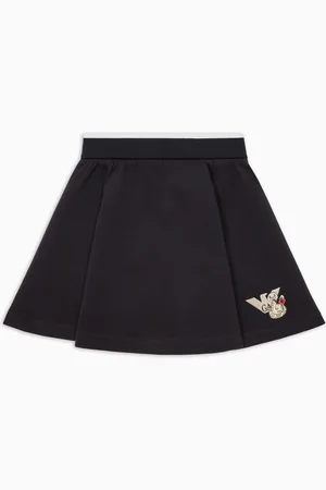 Emporio Armani Gonna a vita elastica in double jersey con ricamo