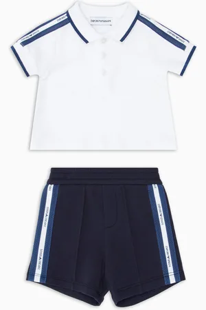 Emporio Armani Completo polo e bermuda in jersey tape logo