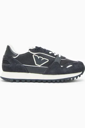 Emporio Armani Sneakers in mesh con dettagli in suede e patch aquila