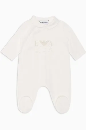 Emporio Armani Tutina collo claudine in jersey con logo