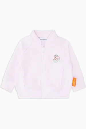 Emporio Armani Felpa con zip in jersey organico con stampa Manga Bear Crew ASV