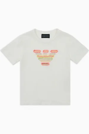 Emporio Armani T-shirt in jersey con ricamo aquila e dettagli ASV