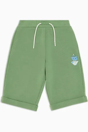 Emporio Armani Bermuda loose fit in jersey organico con stampa Manga Bear Crew ASV