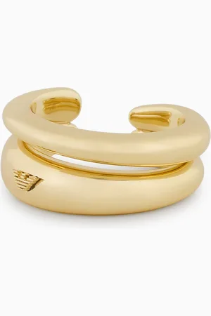 Emporio Armani Anello focale centrale in ottone color oro