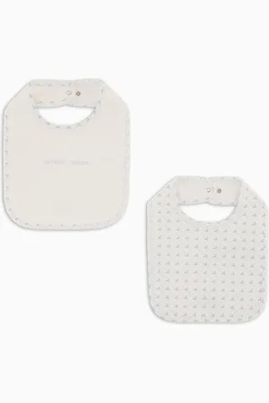 Emporio Armani Pack 2 bavaglini in jersey con logo e aquile optical