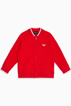 Emporio Armani Felpa con zip in double jersey con ricamo Lunar New Year ASV