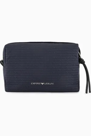 Emporio Armani Pouch in nylon jacquard logo lettering all over