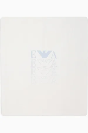 Emporio Armani Coperta double face con logo e aquile optical