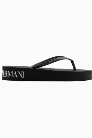Emporio Armani Infradito in gomma con logo e plateau