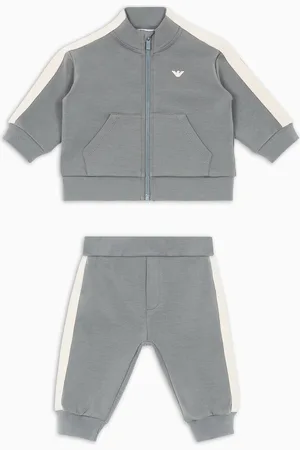 Emporio Armani Tuta con felpa e jogger in double jersey interlock con tape logato
