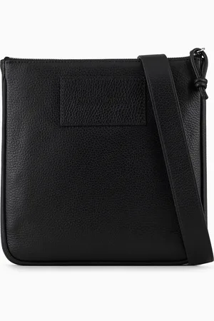 Emporio Armani Tracolla piatta in pelle bottalata