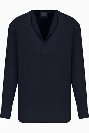 Giorgio Armani Camicia polo in twill di cotone luxury