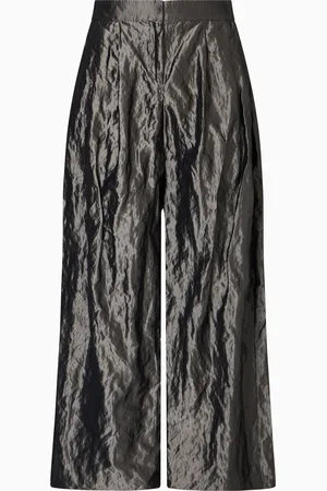 Emporio Armani Pantaloni con pinces in taffetà memory