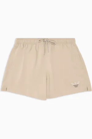 Emporio Armani Costume shorts con ricamo aquila bicolor