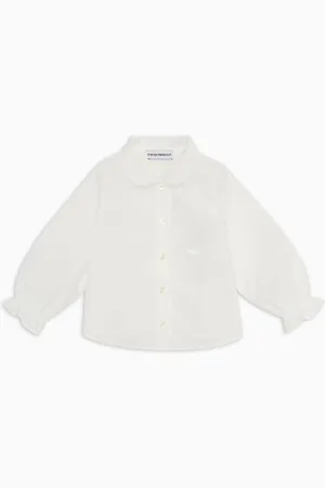 Emporio Armani Camicia collo claudine in popeline