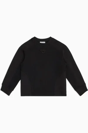 Emporio Armani Felpa girocollo in jersey piquet con logo ricamato ASV