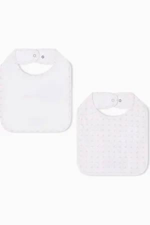 Emporio Armani Pack 2 bavaglini in jersey con logo e aquile optical