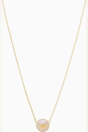 Emporio Armani Collana con pendente in ottone color oro