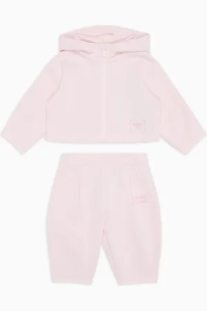 Emporio Armani Tuta con felpa zip e cappuccio in jersey touch cupro