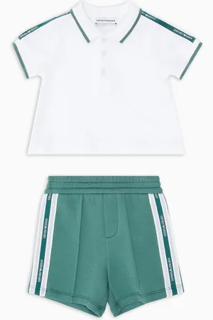 Emporio Armani Completo polo e bermuda in jersey tape logo
