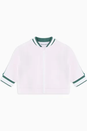 Emporio Armani Felpa con zip in double jersey con banda logata ASV