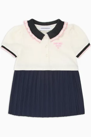 Emporio Armani Abito collo polo in piquet con gonna plissé