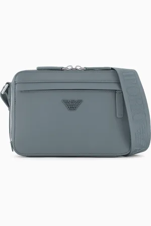 Emporio Armani Mini camera bag in pelle rigenerata saffiano placchetta aquila ASV