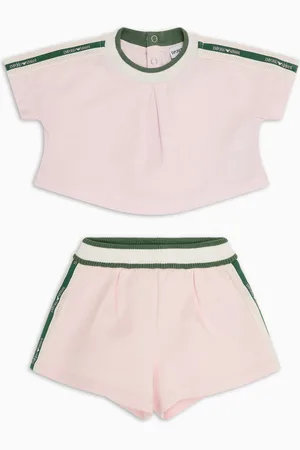 Emporio Armani Completo T-shirt e shorts in jersey tape logo