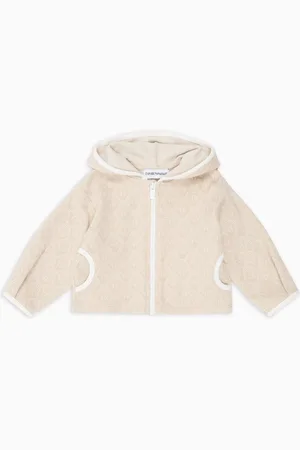 Emporio Armani Felpa con zip e cappuccio in jersey jacquard aquila all over ASV