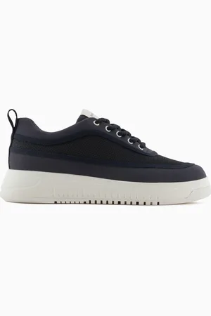Emporio Armani Sneakers in mesh e gabardina con suola zigrinata