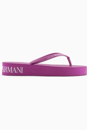 Emporio Armani Infradito in gomma con logo e plateau