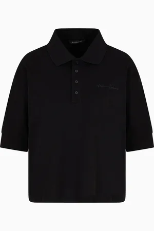 Armani Exchange Polo in piquet stretch con logo