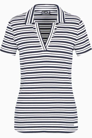 EA7 T-shirt scollo polo Costa Smeralda in jersey di viscosa stretch