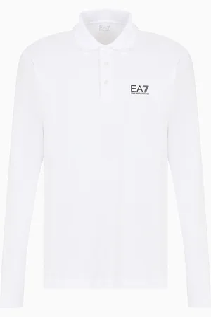 EA7 Polo a maniche lunghe Core Identity in cotone stretch