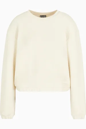 EA7 Felpa girocollo in misto cotone stretch