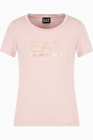 EA7 T-shirt maxi logo Evolution in misto cotone e modal stretch