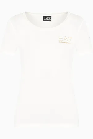 EA7 T-shirt girocollo Evolution in misto cotone e modal stretch
