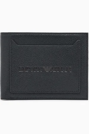 Emporio Armani Portafoglio bifold con tasca esterna in pelle bottalata