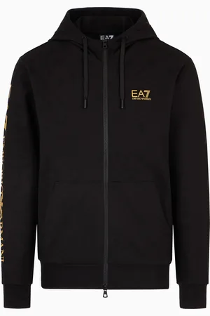 EA7 Felpa con cappuccio Logo Series in cotone