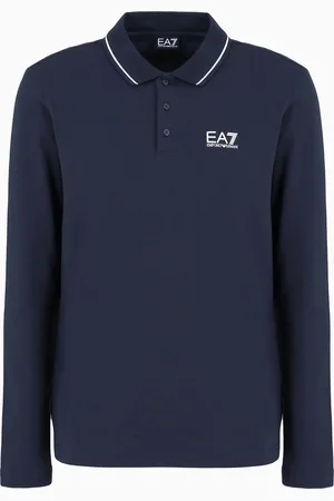 EA7 Polo a maniche lunghe Core Identity in cotone stretch