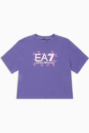 EA7 T-shirt Logo Series Girl in cotone stretch