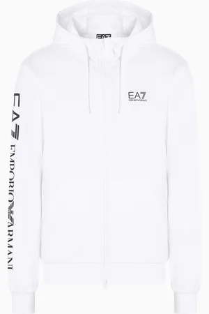 EA7 Felpa con cappuccio Logo Series in cotone