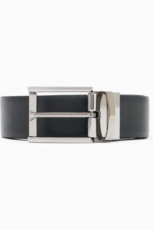 Emporio Armani Cintura reversibile in pelle con lato palmellato