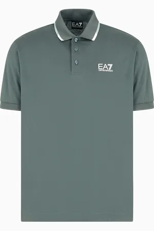 EA7 Polo Summer Block in jersey di cotone