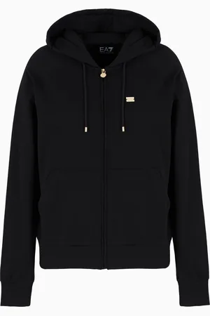 EA7 Felpa con cappuccio Core Lady in cotone stretch