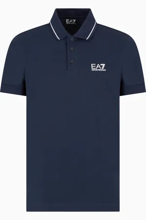 EA7 Polo Core Identity in piquet di cotone stretch