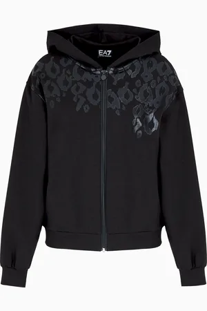 EA7 Felpa con cappuccio Graphic Series in cotone stretch